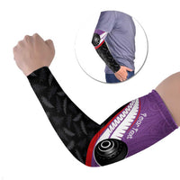 Personalised Aotearoa Lawn Bowls Arm Sleeves Maori and Silver Fern Sporty Style Purple Color LT03 Set of 2 Purple - Polynesian Pride