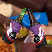 Personalised Aotearoa Lawn Bowls 4 in 1 Can Cooler Tumbler Maori and Silver Fern Sporty Style Purple Color LT03 - Polynesian Pride