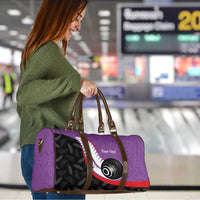 Personalised Aotearoa Lawn Bowls Travel Bag Maori and Silver Fern Sporty Style Purple Color LT03 - Polynesian Pride