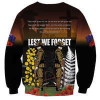 New Zealand and Australia ANZAC Day Sweatshirt Soldier and Last Post Camouflage Pattern LT03 - Polynesian Pride