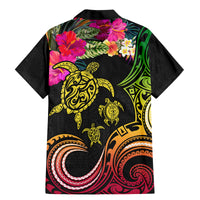 Hawaii Turtle Day Family Matching Mermaid Dress and Hawaiian Shirt Polynesian Tattoo and Hibiscus Flowers