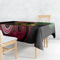 Hawaii Turtle Day Tablecloth Polynesian Tattoo and Hibiscus Flowers