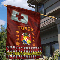 Tonga Independence Day Garden Flag National Flag and Emblem with Ngatu Art Pattern