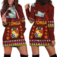 Tonga Independence Day Hoodie Dress National Flag and Emblem with Ngatu Art Pattern