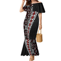 Tonga Ngatu Art Tattoo Polynesian Family Matching Mermaid Dress and Hawaiian Shirt