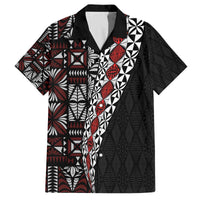 Tonga Ngatu Art Tattoo Polynesian Family Matching Off The Shoulder Long Sleeve Dress and Hawaiian Shirt LT03 Dad's Shirt - Short Sleeve Black - Polynesian Pride