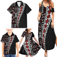 Tonga Ngatu Art Tattoo Polynesian Family Matching Summer Maxi Dress and Hawaiian Shirt