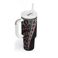 Tonga Ngatu Art Tattoo Polynesian Tumbler With Handle