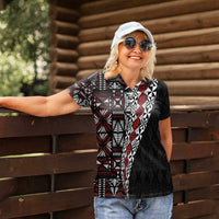 Tonga Ngatu Art Tattoo Polynesian Women Polo Shirt