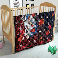 Hawaiian and Japanese Together Quilt Hibiscus and Koi Fish Polynesian Pattern Colorful Style