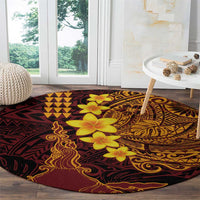 Hawaii Volcano Round Carpet Polynesian and Kakau Pattern