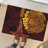 Hawaii Volcano Rubber Doormat Polynesian and Kakau Pattern