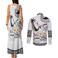 Fijian Traditional Culture Couples Matching Tank Maxi Dress and Long Sleeve Button Shirt Tapa Tribal Tattoos - Polynesian Pride