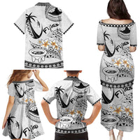 Fijian Traditional Culture Family Matching Puletasi and Hawaiian Shirt Tapa Tribal Tattoos - Polynesian Pride
