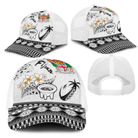 Fijian Traditional Culture Mesh Trucker Cap Tapa Tribal Tattoos - Polynesian Pride