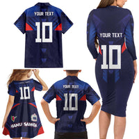 Custom Rugby Samoa Family Matching Long Sleeve Bodycon Dress and Hawaiian Shirt Siva Tau Spirit Sporty Vibes - Polynesian Pride