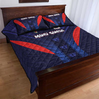 Rugby Samoa Quilt Bed Set Siva Tau Spirit Sporty Vibes - Polynesian Pride