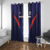 Rugby Samoa Window Curtain Siva Tau Spirit Sporty Vibes - Polynesian Pride