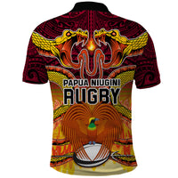 PNG Port Moresby Vipers Rugby Polo Shirt Fire Vipers Mix PNG Bird Polynesian Tattoo LT03 - Polynesian Pride