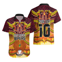 Custom PNG Port Moresby Vipers Rugby Hawaiian Shirt Fire Vipers Mix PNG Bird Polynesian Tattoo LT03 - Polynesian Pride