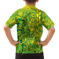 Cook Islands Vaa Polynesian Art Tattoo Family Matching Tank Maxi Dress and Hawaiian Shirt National Color