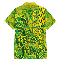 Cook Islands Vaa Polynesian Art Tattoo Family Matching Tank Maxi Dress and Hawaiian Shirt National Color