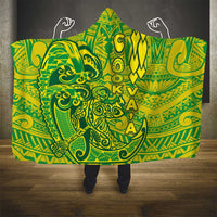 Cook Islands Vaa Polynesian Art Tattoo Hooded Blanket National Color