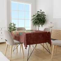 Hawaii Honu Mele Kalikimaka Tablecloth Santa Tropical Flower Aloha Summer Red Version LT03 - Polynesian Pride