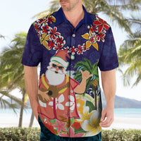 Hawaii Honu Mele Kalikimaka Hawaiian Shirt Santa Tropical Flower Aloha Summer Blue Version LT03 - Polynesian Pride