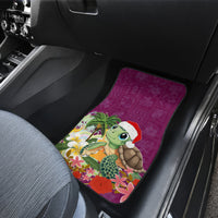 Hawaii Honu Mele Kalikimaka Car Mats Santa Tropical Flower Aloha Summer Pink Version LT03 - Polynesian Pride