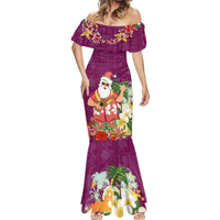 Hawaii Honu Mele Kalikimaka Mermaid Dress Santa Tropical Flower Aloha Summer Pink Version LT03 - Polynesian Pride