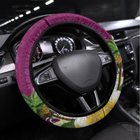Hawaii Honu Mele Kalikimaka Steering Wheel Cover Santa Tropical Flower Aloha Summer Pink Version