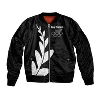 Personalised New Zealand Canoeing Special Jersey Sleeve Zip Bomber Jacket