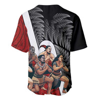 New Zealand Te Matatini Baseball Jersey Kapa Haka and Silver Fern - Maori Art Pattern
