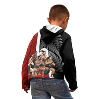 New Zealand Te Matatini Kid Hoodie Kapa Haka and Silver Fern - Maori Art Pattern
