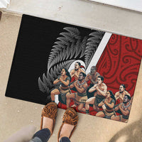 New Zealand Te Matatini Rubber Doormat Kapa Haka and Silver Fern - Maori Art Pattern