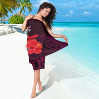 Pasifika Festival Sarong Plumeria Turtles with Hibiscus - Polynesian Art Tattoo Pink Color LT03 - Polynesian Pride