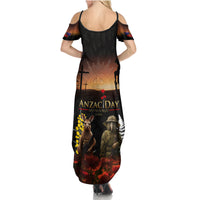 New Zealand and Australia ANZAC Day Summer Maxi Dress Kiwi Bird and Kangaroo Soldier LT03 - Polynesian Pride
