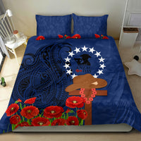 Cook Islands ANZAC Day Bedding Set Soldier Paying Respect We Shall Remember Them LT03 - Polynesian Pride