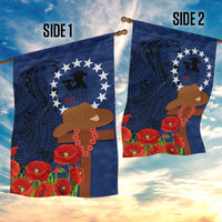 Cook Islands ANZAC Day Garden Flag Soldier Paying Respect We Shall Remember Them LT03 - Polynesian Pride