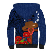 Cook Island ANZAC Day Sherpa Hoodie Soldier Paying Respect We Shall Remember Them LT03 - Polynesian Pride