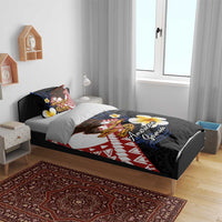 American Samoa Flag Day Bedding Set Polynesian Tatau Art and Plumeria