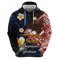 American Samoa Flag Day Hoodie Polynesian Tatau Art and Plumeria