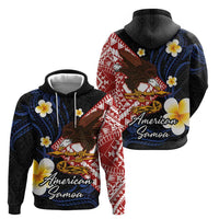 American Samoa Flag Day Zip Hoodie Polynesian Tatau Art and Plumeria