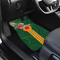 Manuʻa Islands Car Mats Polynesian Style with Rooster Tattoo and Tropical Plants