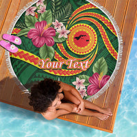 Manuʻa Islands Beach Blanket Polynesian Art Tattoo Style and Tropical Plants