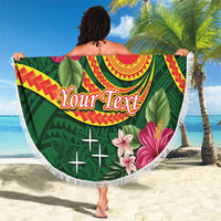 Manuʻa Islands Beach Blanket Polynesian Art Tattoo Style and Tropical Plants