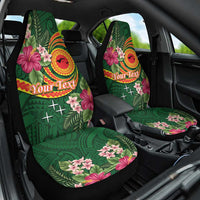 Manuʻa Islands Car Seat Cover Polynesian Art Tattoo Style and Tropical Plants