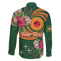 Manuʻa Islands Family Matching Tank Maxi Dress and Hawaiian Shirt Polynesian Art Tattoo Style and Tropical Plants