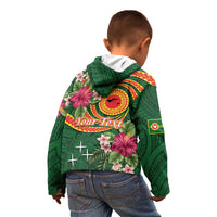 Manuʻa Islands Kid Hoodie Polynesian Art Tattoo Style and Tropical Plants